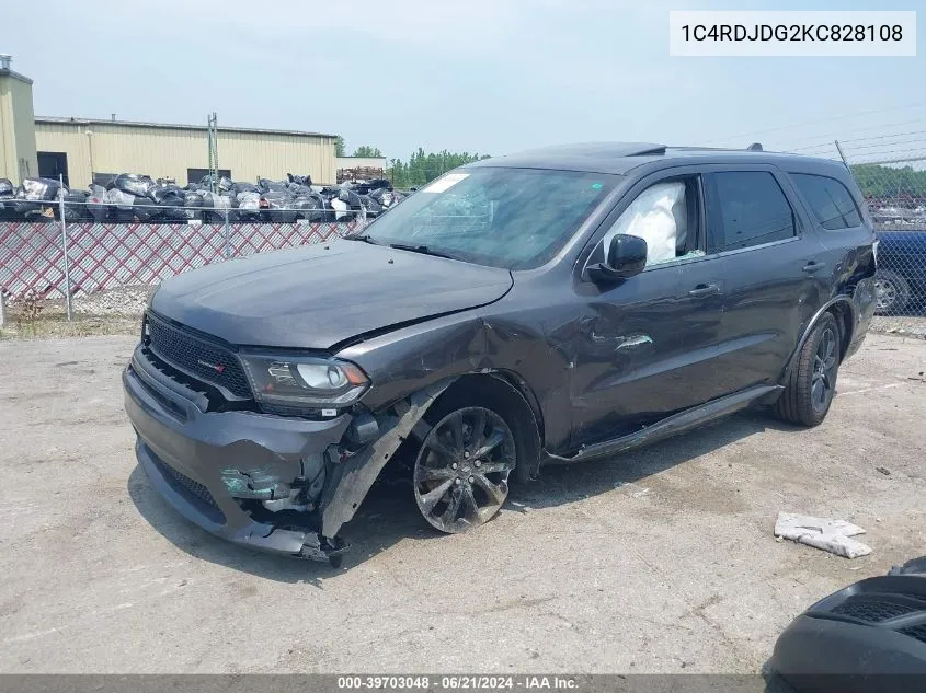 1C4RDJDG2KC828108 2019 Dodge Durango Gt Awd