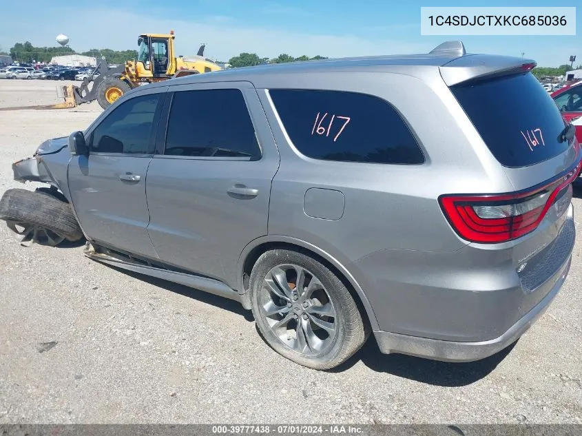 1C4SDJCTXKC685036 2019 Dodge Durango R/T Awd