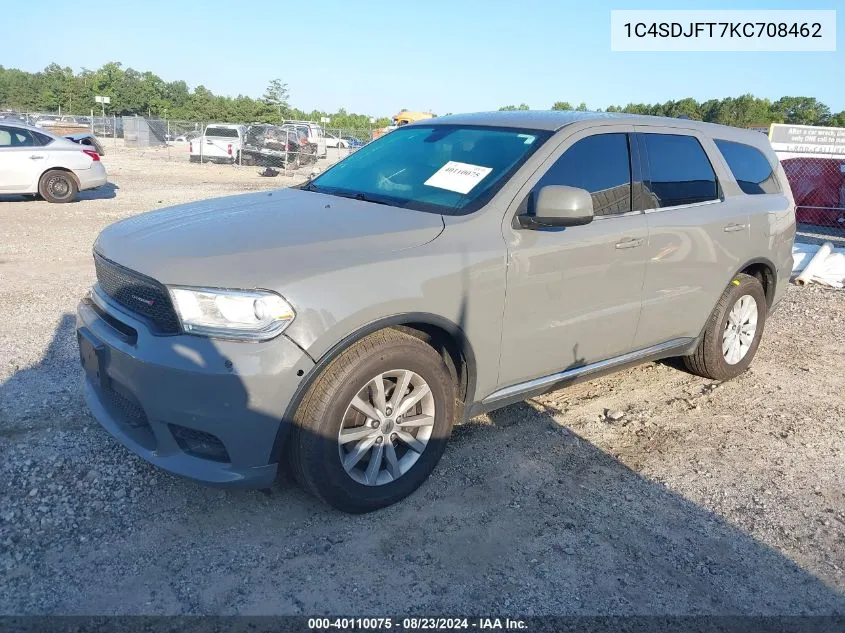 2019 Dodge Durango Pursuit VIN: 1C4SDJFT7KC708462 Lot: 40110075