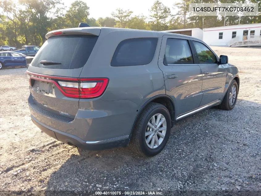 2019 Dodge Durango Pursuit VIN: 1C4SDJFT7KC708462 Lot: 40110075