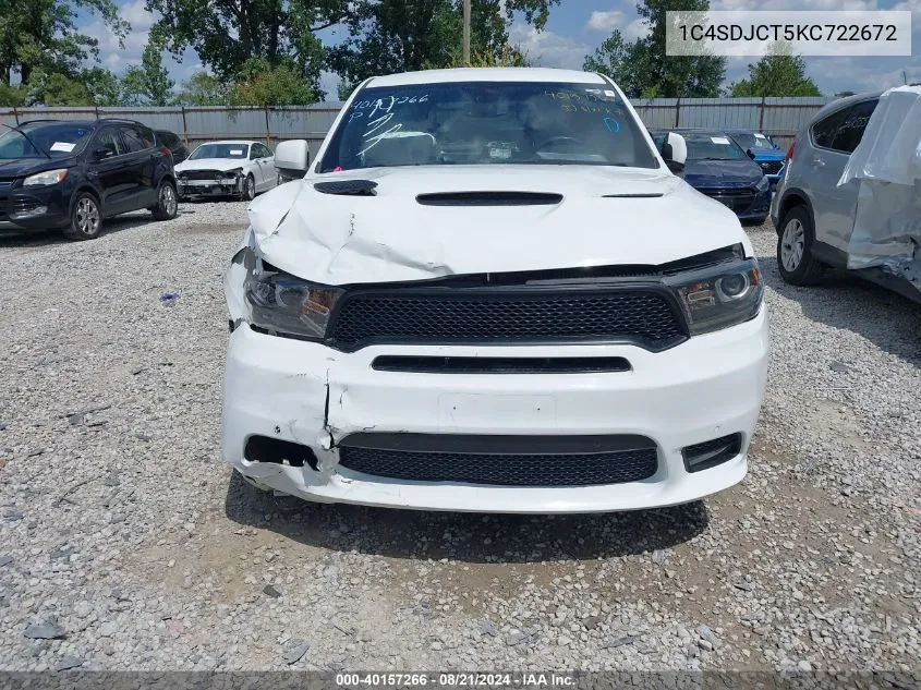 1C4SDJCT5KC722672 2019 Dodge Durango R/T