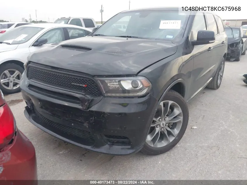 1C4SDHCT8KC675968 2019 Dodge Durango R/T Rwd