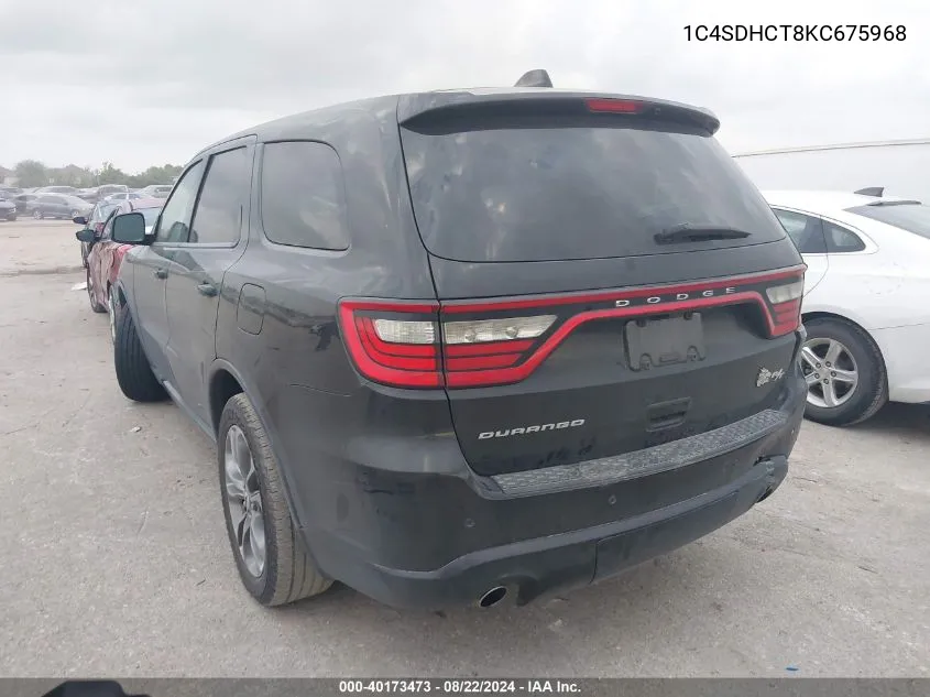 1C4SDHCT8KC675968 2019 Dodge Durango R/T Rwd