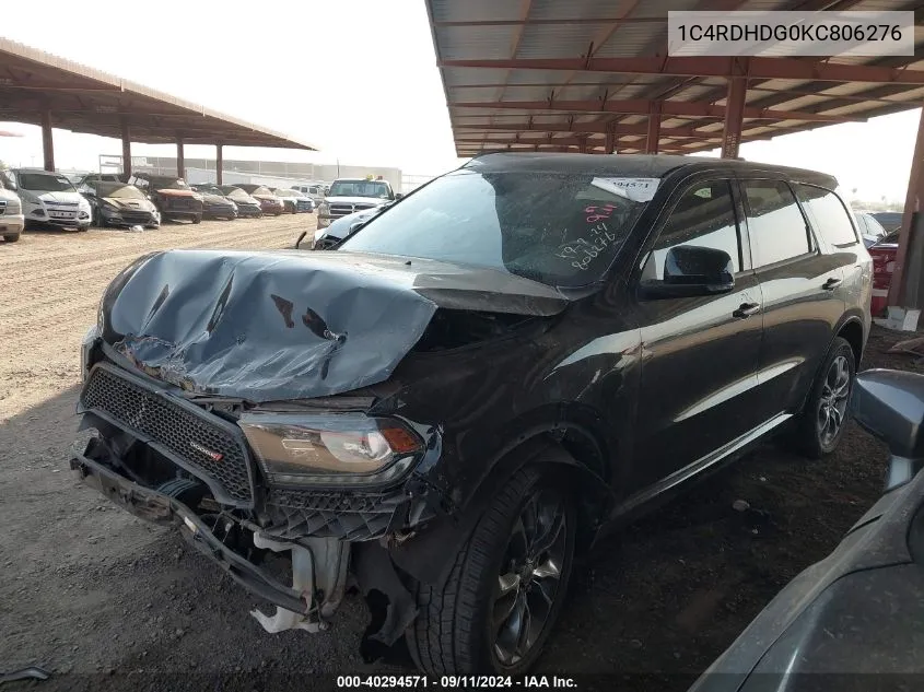 1C4RDHDG0KC806276 2019 Dodge Durango Gt