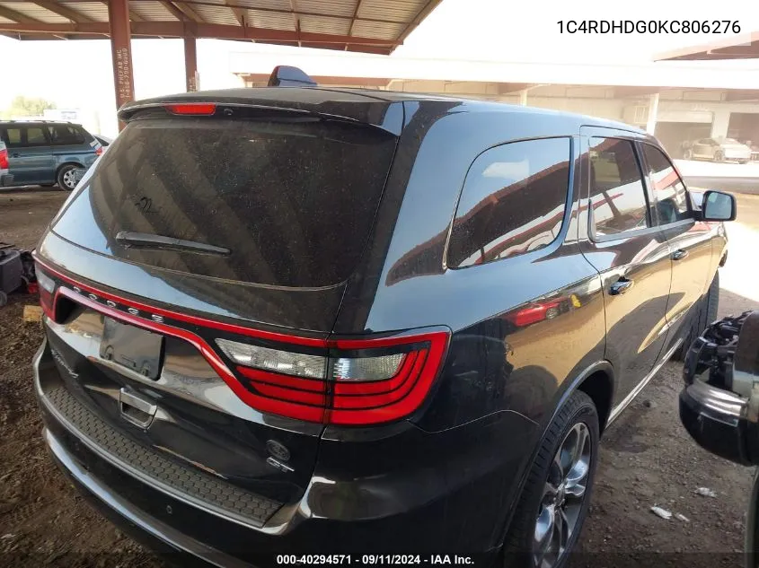 1C4RDHDG0KC806276 2019 Dodge Durango Gt