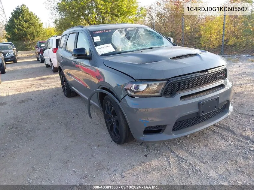 1C4RDJDG1KC605607 2019 Dodge Durango Gt Plus Awd