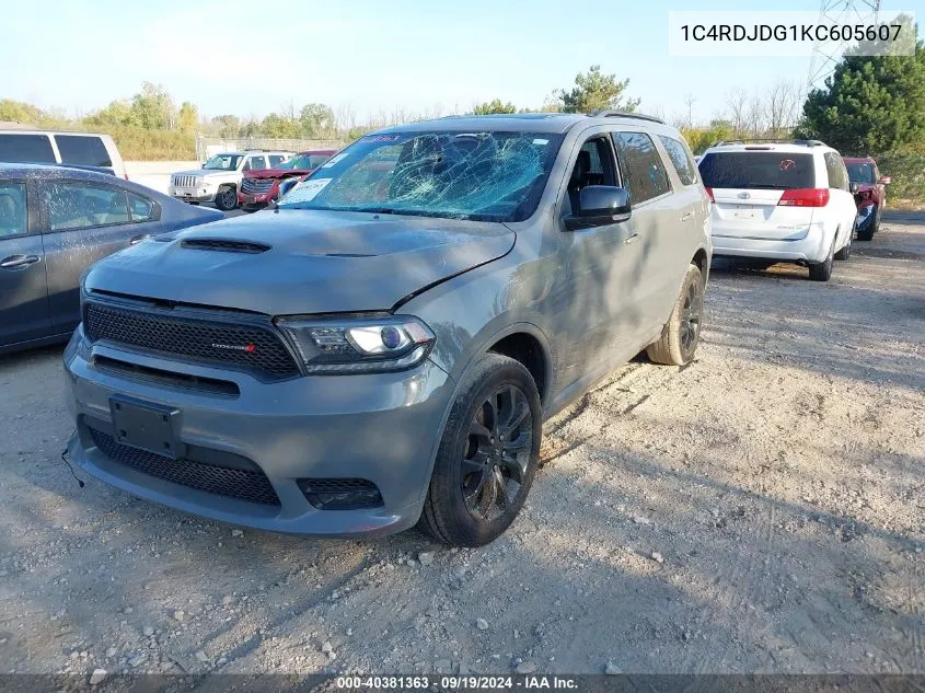 1C4RDJDG1KC605607 2019 Dodge Durango Gt Plus Awd