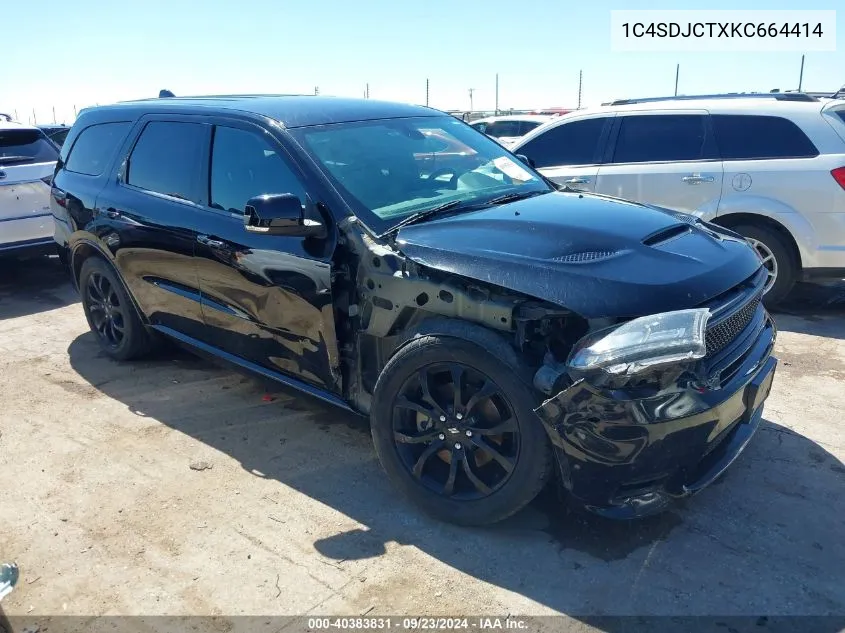 2019 Dodge Durango R/T Awd VIN: 1C4SDJCTXKC664414 Lot: 40383831