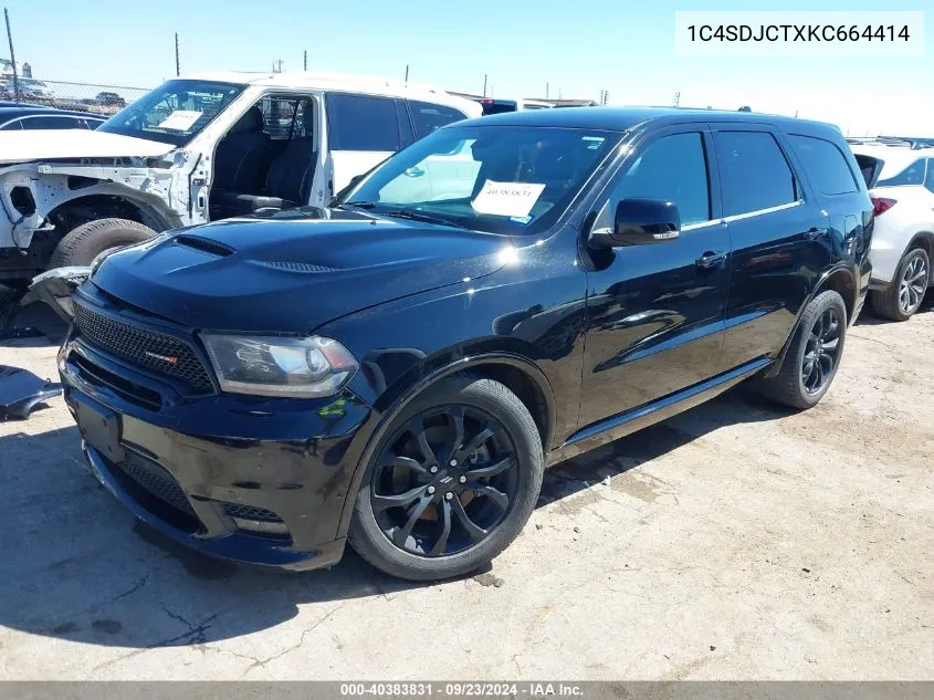 2019 Dodge Durango R/T Awd VIN: 1C4SDJCTXKC664414 Lot: 40383831