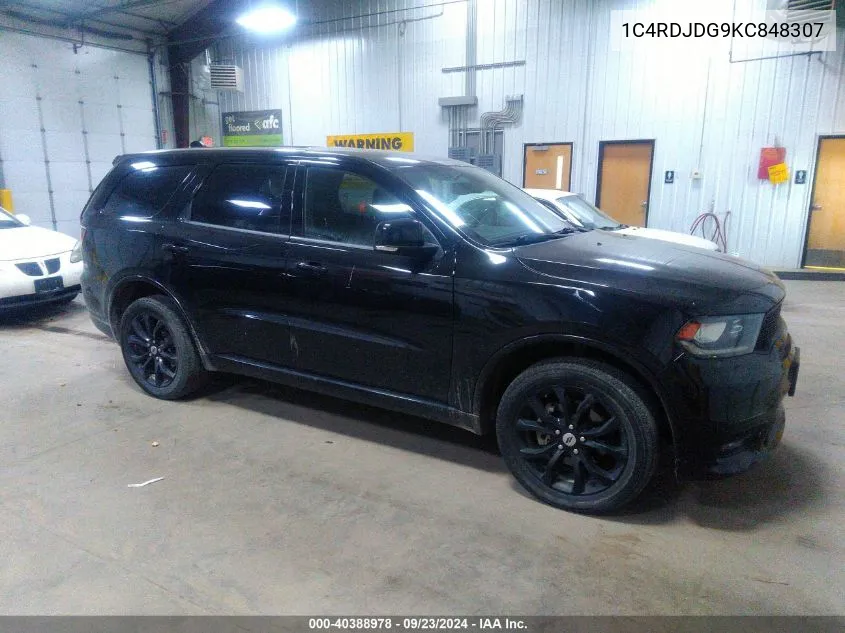 2019 Dodge Durango Gt VIN: 1C4RDJDG9KC848307 Lot: 40388978