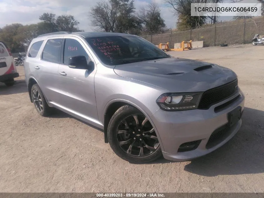 2019 Dodge Durango Gt Plus Awd VIN: 1C4RDJDG6KC606459 Lot: 40399203