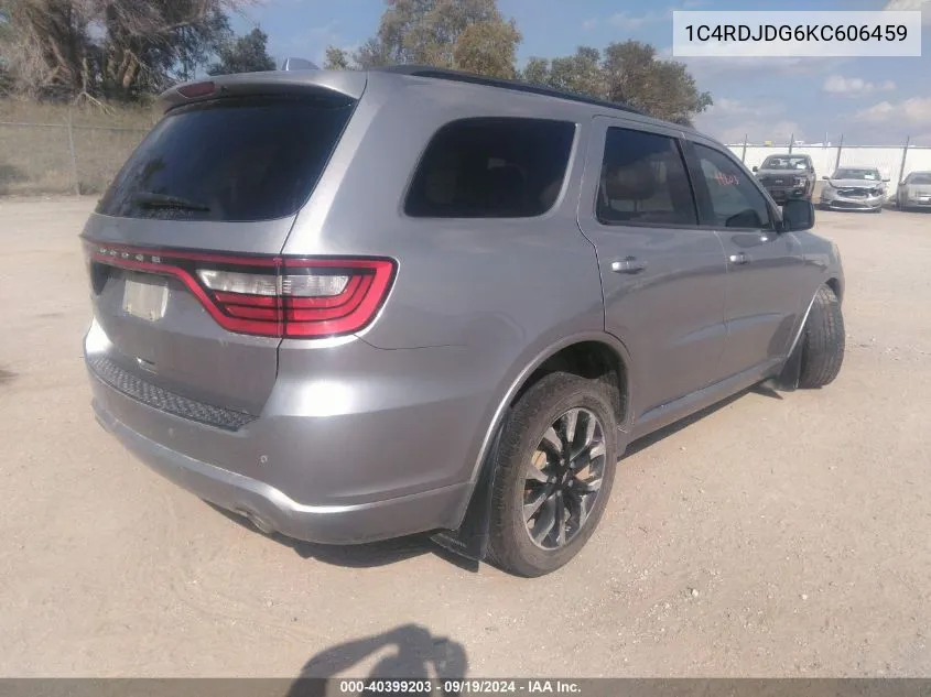 2019 Dodge Durango Gt Plus Awd VIN: 1C4RDJDG6KC606459 Lot: 40399203