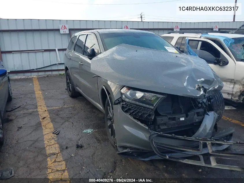 1C4RDHAGXKC632317 2019 Dodge Durango Sxt