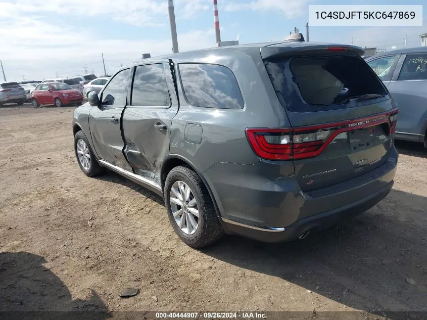 2019 Dodge Durango Ssv/Enforcer/Pursuit VIN: 1C4SDJFT5KC647869 Lot: 40444907