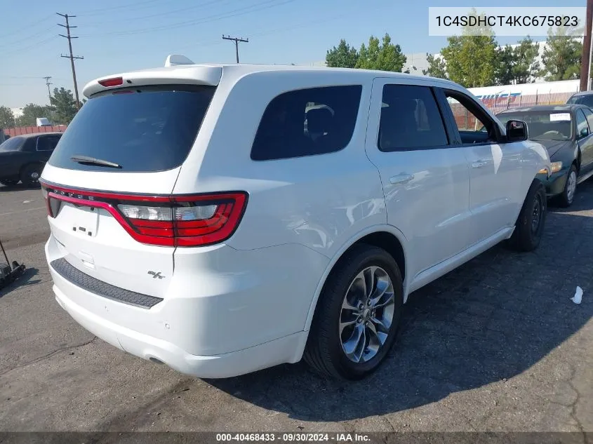 2019 Dodge Durango R/T Rwd VIN: 1C4SDHCT4KC675823 Lot: 40468433