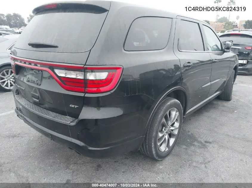 1C4RDHDG5KC824319 2019 Dodge Durango Gt Plus Rwd