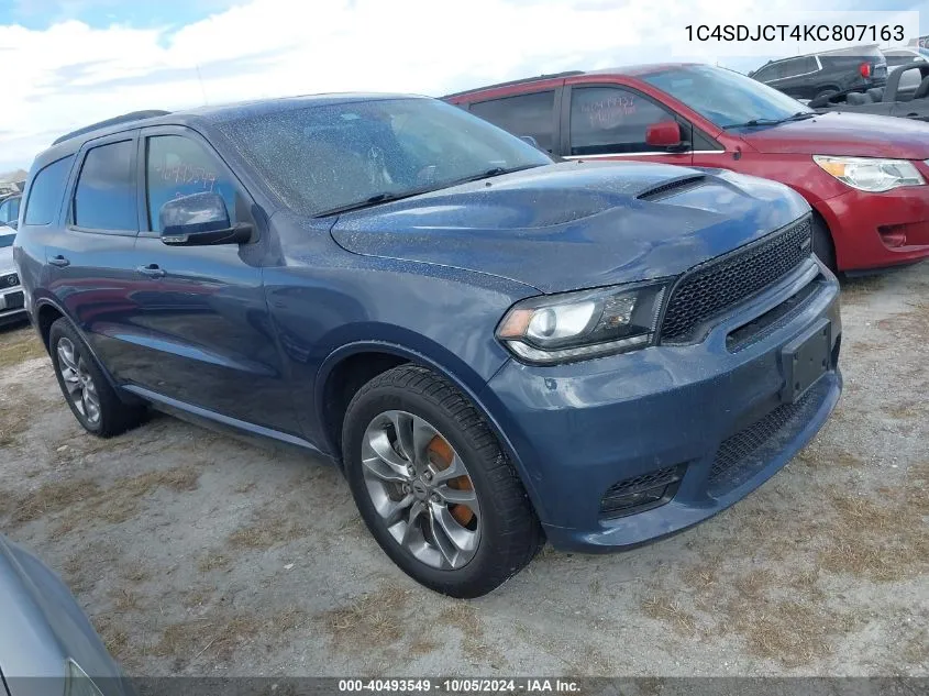 2019 Dodge Durango R/T VIN: 1C4SDJCT4KC807163 Lot: 40493549