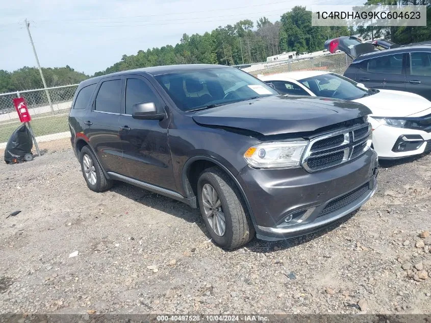 2019 Dodge Durango Sxt Rwd VIN: 1C4RDHAG9KC604623 Lot: 40497528