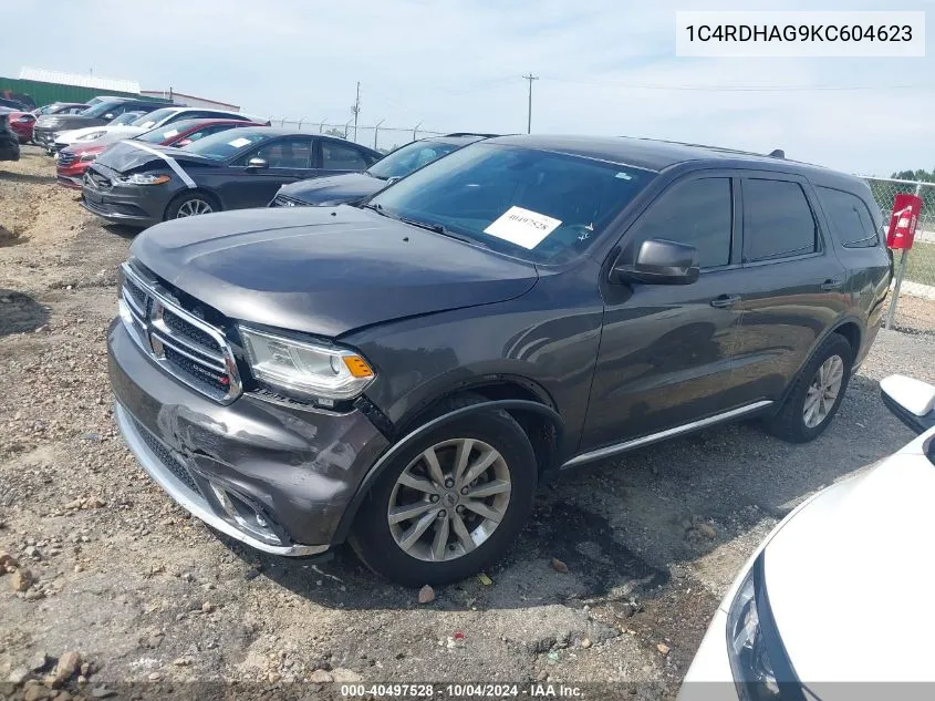 1C4RDHAG9KC604623 2019 Dodge Durango Sxt Rwd