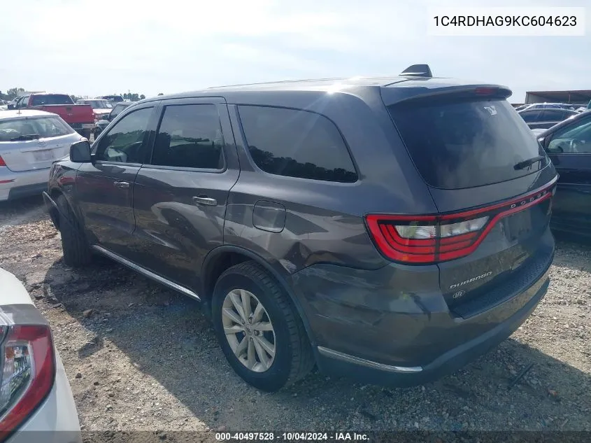 1C4RDHAG9KC604623 2019 Dodge Durango Sxt Rwd