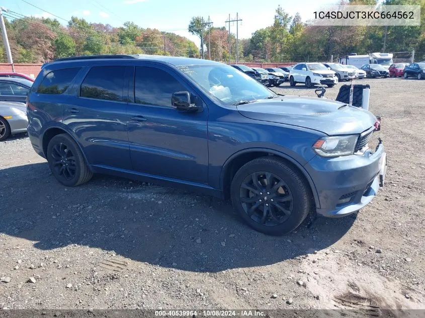 2019 Dodge Durango R/T Awd VIN: 1C4SDJCT3KC664562 Lot: 40539964