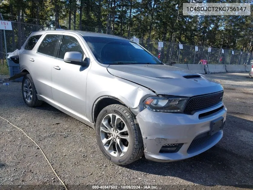 2019 Dodge Durango R/T VIN: 1C4SDJCT2KC756147 Lot: 40547502