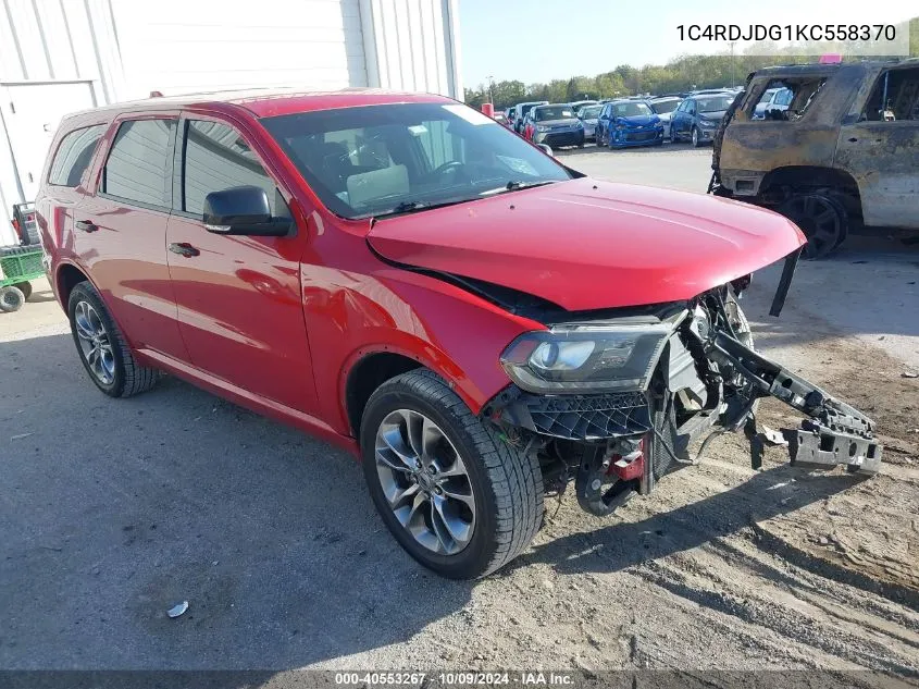 2019 Dodge Durango Gt VIN: 1C4RDJDG1KC558370 Lot: 40553267