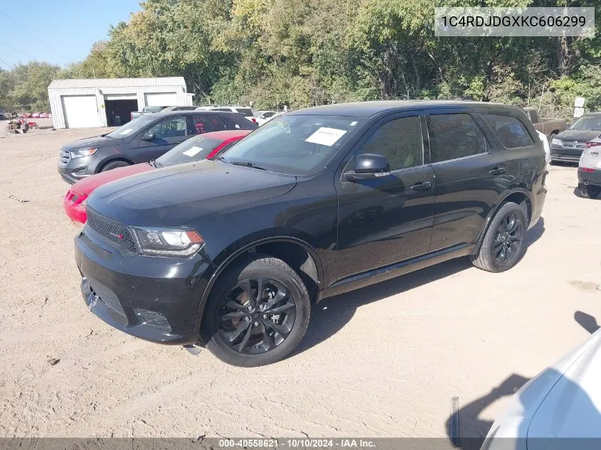 2019 Dodge Durango Gt Plus Awd VIN: 1C4RDJDGXKC606299 Lot: 40558621