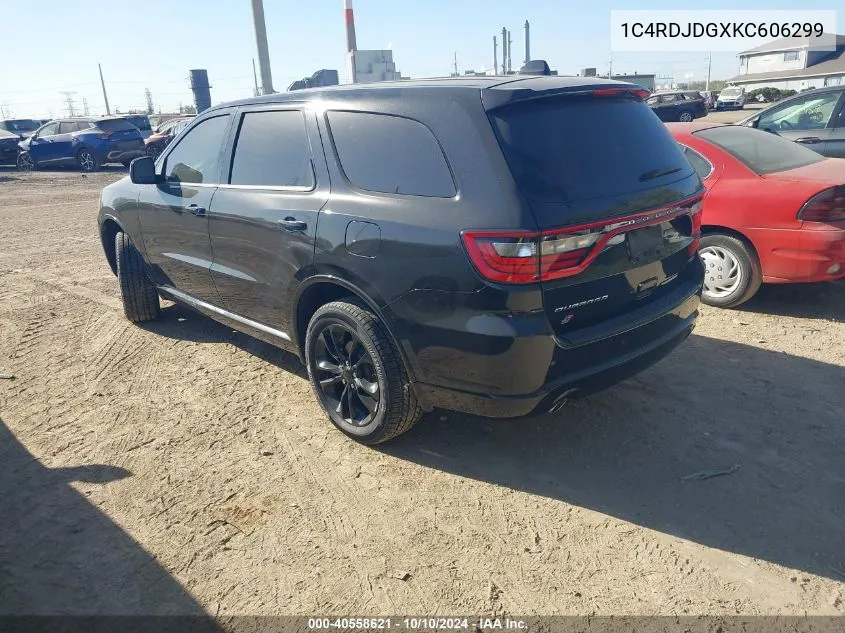 2019 Dodge Durango Gt Plus Awd VIN: 1C4RDJDGXKC606299 Lot: 40558621