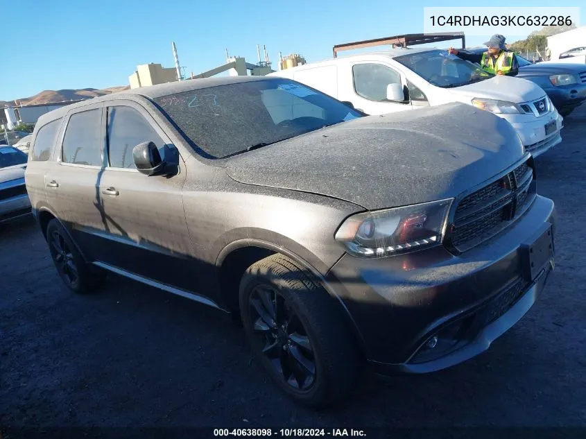 1C4RDHAG3KC632286 2019 Dodge Durango Sxt Plus Rwd