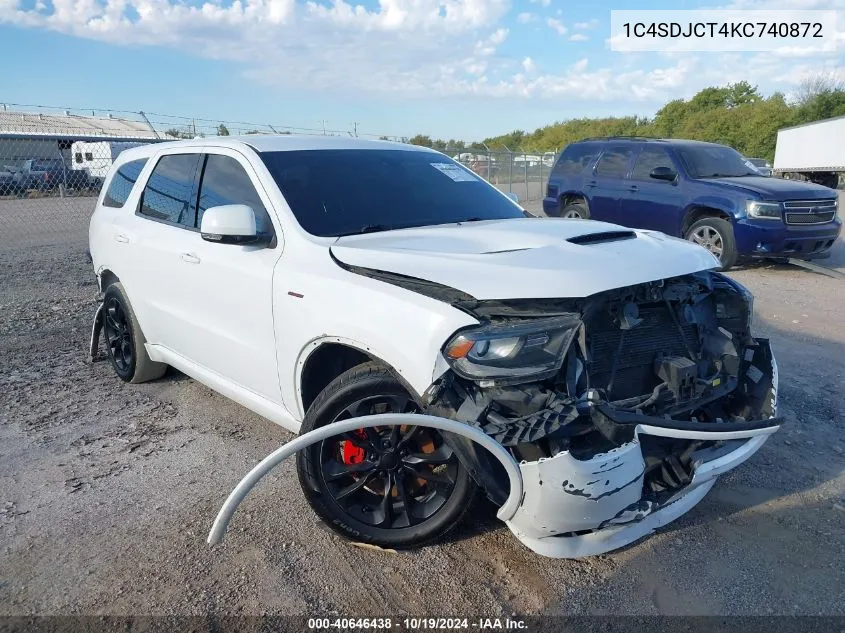 2019 Dodge Durango R/T Awd VIN: 1C4SDJCT4KC740872 Lot: 40646438