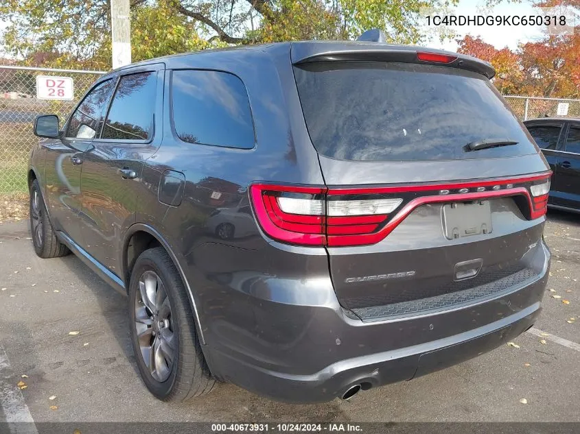 1C4RDHDG9KC650318 2019 Dodge Durango Gt