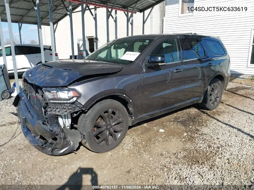 2019 Dodge Durango R/T Awd VIN: 1C4SDJCT5KC633619 Lot: 40762157