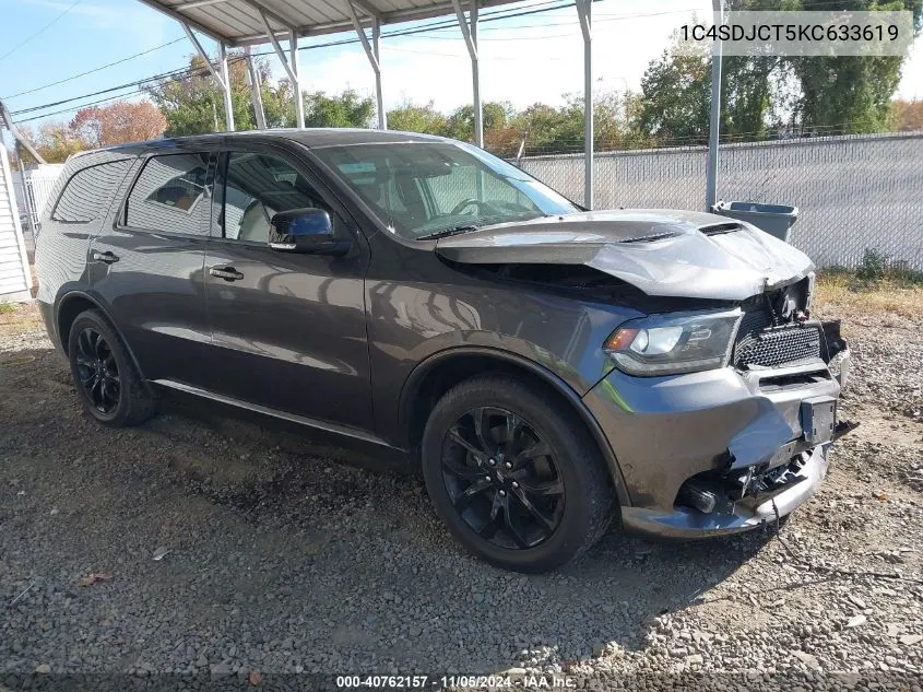 2019 Dodge Durango R/T Awd VIN: 1C4SDJCT5KC633619 Lot: 40762157