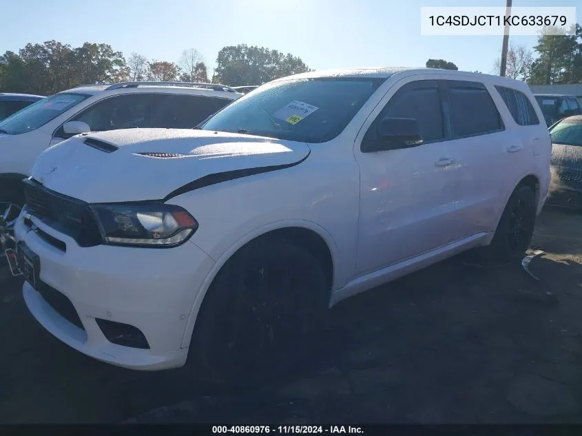 2019 Dodge Durango R/T Awd VIN: 1C4SDJCT1KC633679 Lot: 40860976