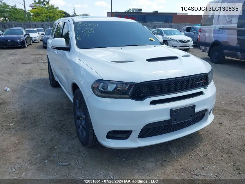 2020 Dodge Durango R/T VIN: 1C4SDJCT3LC130835 Lot: 12051651