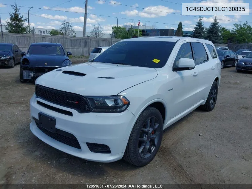 2020 Dodge Durango R/T VIN: 1C4SDJCT3LC130835 Lot: 12051651