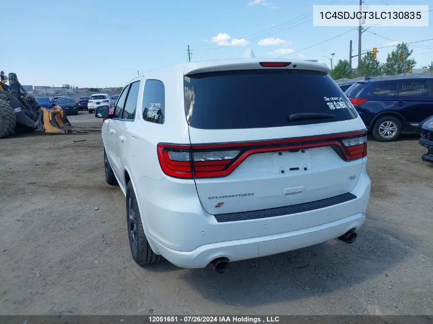 2020 Dodge Durango R/T VIN: 1C4SDJCT3LC130835 Lot: 12051651