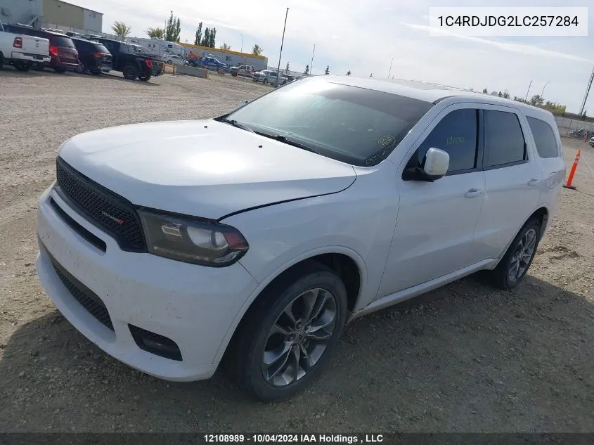 2020 Dodge Durango Gt VIN: 1C4RDJDG2LC257284 Lot: 12108989