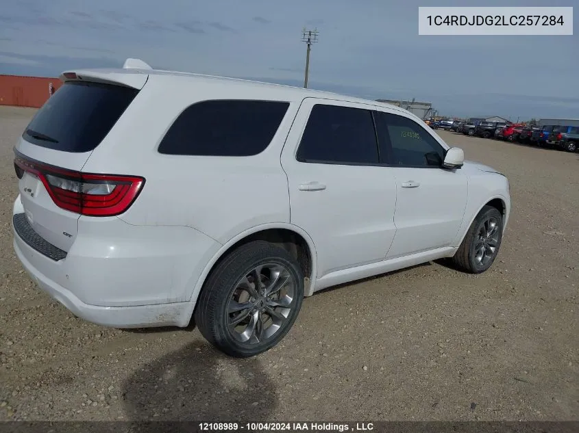 2020 Dodge Durango Gt VIN: 1C4RDJDG2LC257284 Lot: 12108989