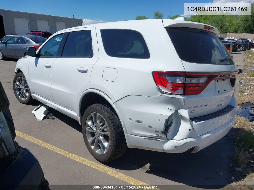 2020 Dodge Durango Gt Plus Awd VIN: 1C4RDJDG1LC261469 Lot: 39434101