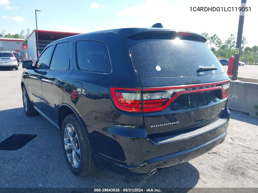 2020 Dodge Durango Gt Plus Rwd VIN: 1C4RDHDG1LC119051 Lot: 39543838