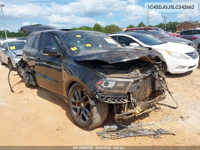 1C4SDJGJ5LC342662 2020 Dodge Durango Srt Awd