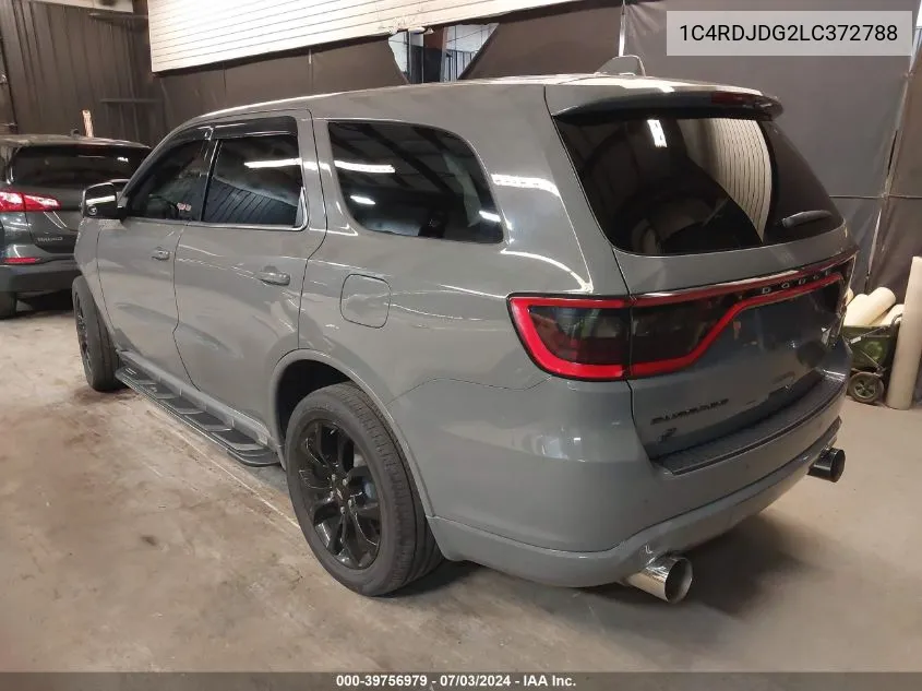 2020 Dodge Durango Gt Plus Awd VIN: 1C4RDJDG2LC372788 Lot: 39756979