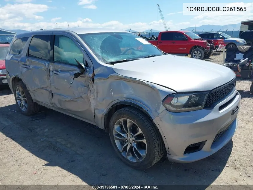 1C4RDJDG8LC261565 2020 Dodge Durango Gt Plus Awd