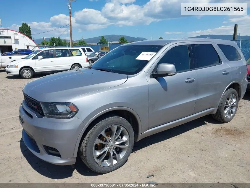 1C4RDJDG8LC261565 2020 Dodge Durango Gt Plus Awd