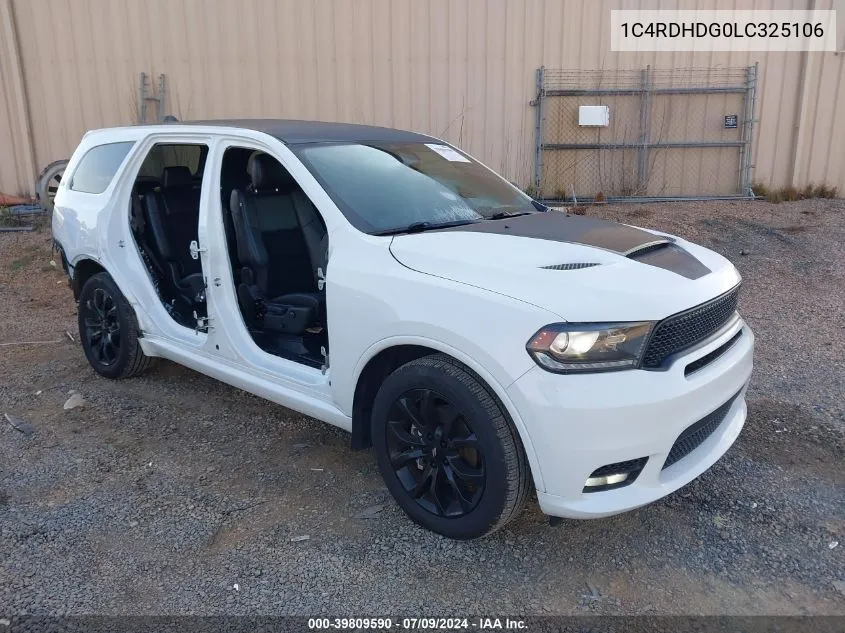 2020 Dodge Durango Gt Plus Rwd VIN: 1C4RDHDG0LC325106 Lot: 39809590