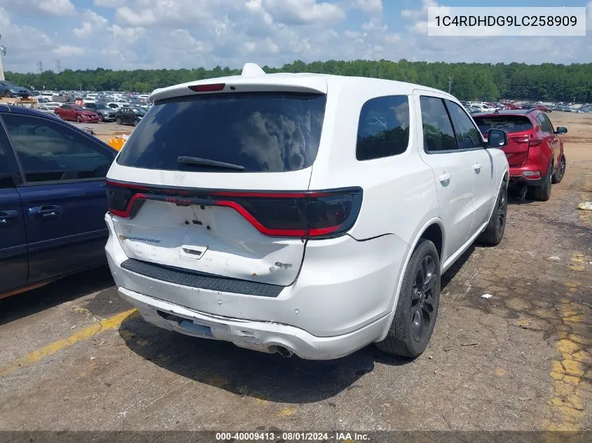 2020 Dodge Durango Gt Plus Rwd VIN: 1C4RDHDG9LC258909 Lot: 40009413