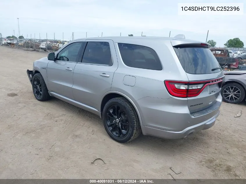 2020 Dodge Durango R/T Rwd VIN: 1C4SDHCT9LC252396 Lot: 40091031