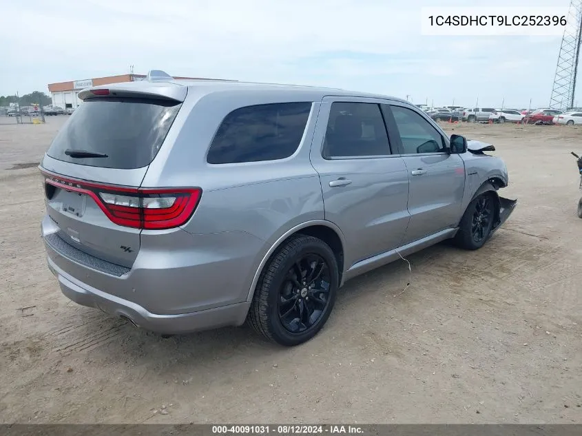 2020 Dodge Durango R/T Rwd VIN: 1C4SDHCT9LC252396 Lot: 40091031